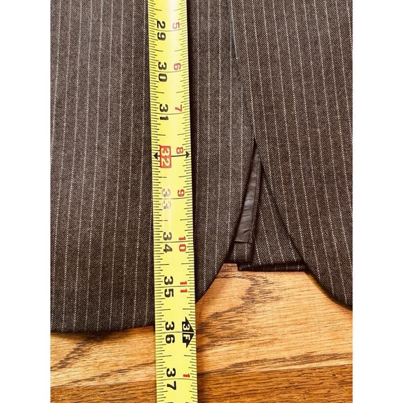 Banana Republic Mens Wool Suit 2 Pc Brown Pinstripe, 36Long, 34x34 - Picture 13 of 16